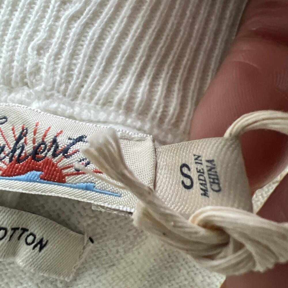 Faherty Sconset Jogger‎ Womens Small Ivory Stripe Cashmere Blend NWT - Picture 4 of 16